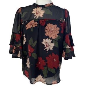 Monteau Sheer Floral Blouse with Lining